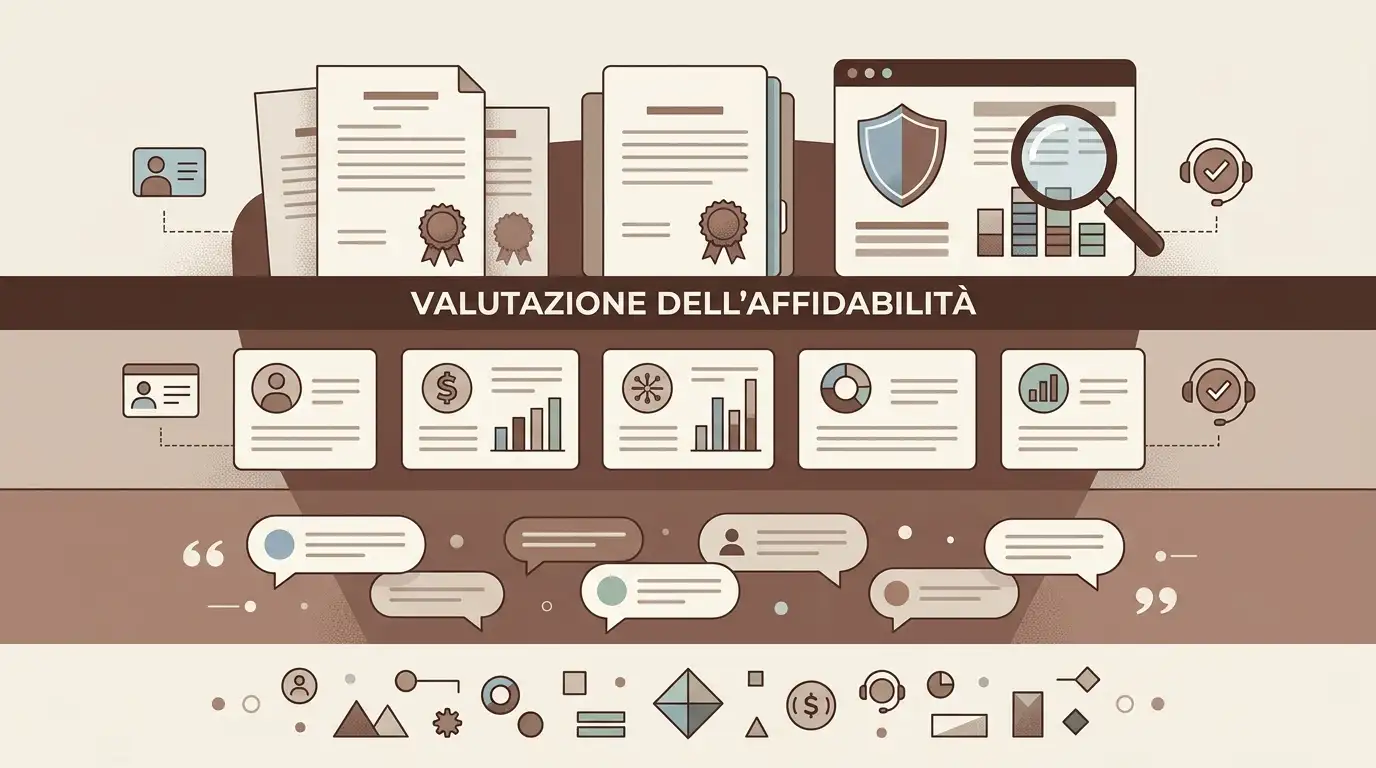 Illustrazione editoriale della gerarchia delle prove per valutare l'affidabilità di un casinò online